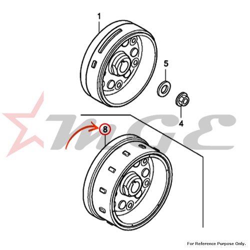 Flywheel Comp. For Honda CBF125 - Reference Part Number - #31110-KWF-941
