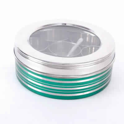 Stainless Steel Colored Silver Lining Spice Box