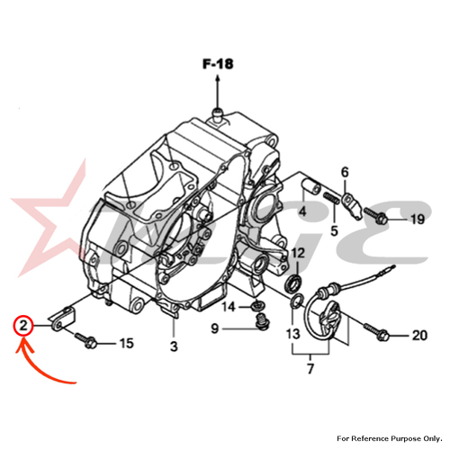 Plate, L. Bearing Setting For Honda CBF125 - Reference Part Number - #11108-KSP-910, #11108-KTN-900
