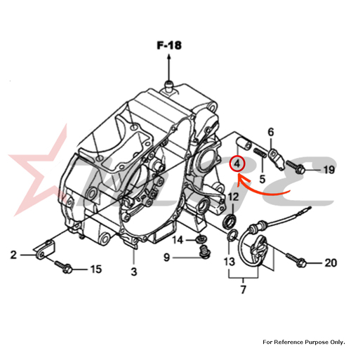 Plug, Bearing Push For Honda CBF125 - Reference Part Number - #11215-KSP-910