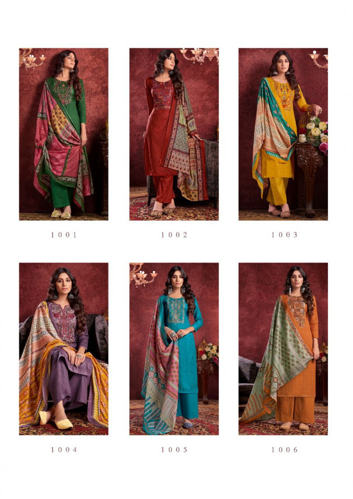 Yashika Trends Aamyra Fancy Dupatta With Box Pallu Exmbroidery Work Suits Catalog