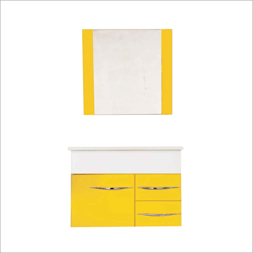 White and Yellow Wall Mounted PVC Vanity Cabinet