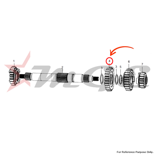 4th Gear, Main Shaft For Royal Enfield - Reference Part Number - #550010/G