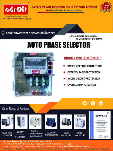 Automatic Phase Selector Current: Ac