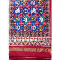 Patola Silk Saree - 5.5 Meter Length, Multicolor With Real Zari Gold Design | Hand Woven, Ideal For Festive Wear, Includes Blouse Piece