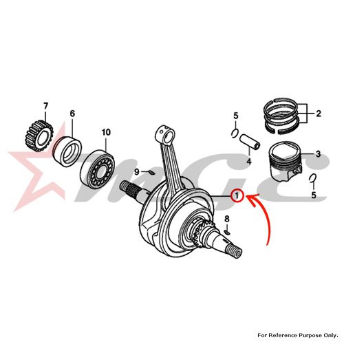 Crankshaft Comp. For Honda CBF125 - Reference Part Number - #13000-KTE-910, #13000-KWF-900, #13000-KWF-940