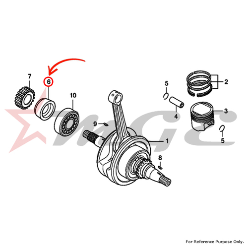 Collar, R. Crankshaft For Honda CBF125 - Reference Part Number - #13412-KTE-910