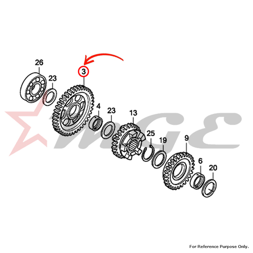 Gear, Countershaft Low(41t) For Honda CBF125 - Reference Part Number - #23421-KTE-910