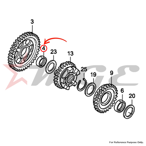 Bush, 17x20.5x8.0 For Honda CBF125 - Reference Part Number - #23427-KSP-910, #23427-KRM-840