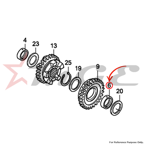 Bush, 20mm For Honda CBF125 - Reference Part Number - #23432-KTE-910