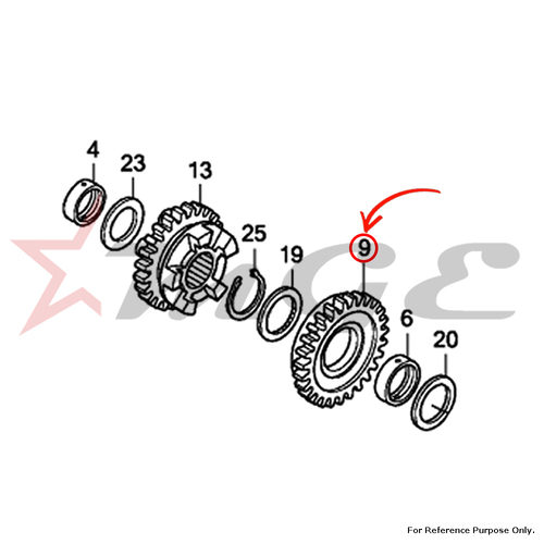 Gear, Countershaft Third(27t) For Honda CBF125 - Reference Part Number - #23461-KTE-910