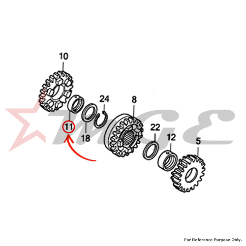 Bush, 17mm For Honda CBF125 - Reference Part Number - #23472-KTE-910