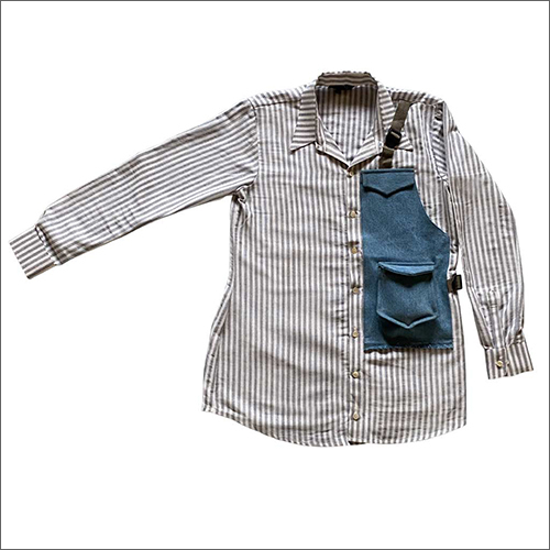 Washable Ladies Striped Denim Shirt