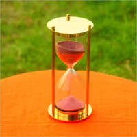 Nautical Sand Timer - Brass & Glass, Height 150-200mm, Diameter 50-75mm, Burgundy Sand, Timing 3-5 Minutes | Elegant Task Timer & Display Piece