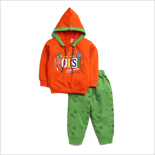 Stitching Service Boys Printed Hooded And Pants