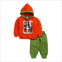 Stitching Service Boys Printed Hooded And Pants