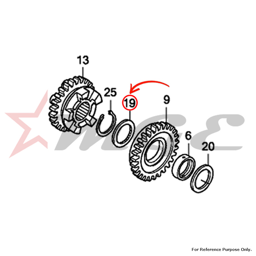 Washer, Spline, 20mm For Honda CBF125 - Reference Part Number - #90453-KRM-840