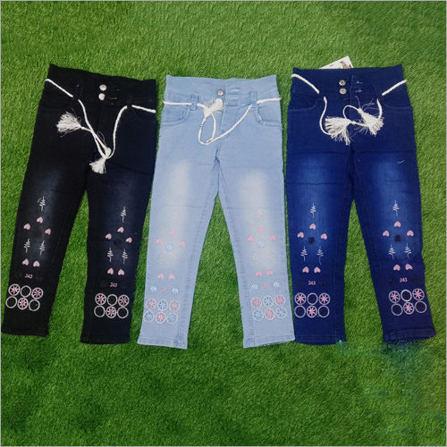 Ladies Partywear Embroidered Jeans