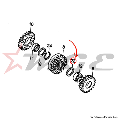 Washer, Thrust, 14.5mm For Honda CBF125 - Reference Part Number - #90456-KTE-910