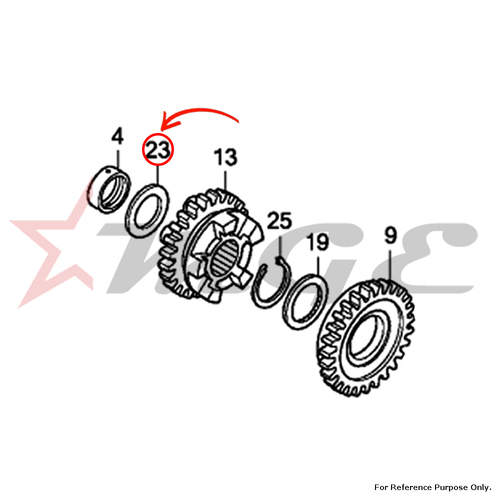 Washer, Thrust, 17mm For Honda CBF125 - Reference Part Number - #90458-KRM-840, #90452-GB4-770