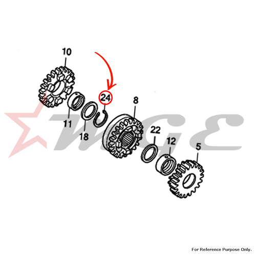 Circlip, 17mm For Honda CBF125 - Reference Part Number - #90601-KRM-840