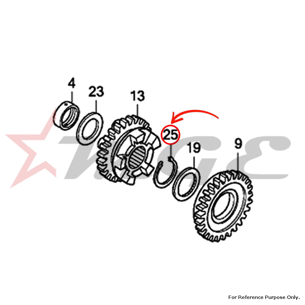Set Ring, 20mm For Honda CBF125 - Reference Part Number - #90605-200-000