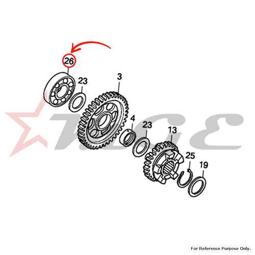 Bearing, Radial Ball, 17x42x12 For Honda CBF125 - Reference Part Number - #91003-KSP-910