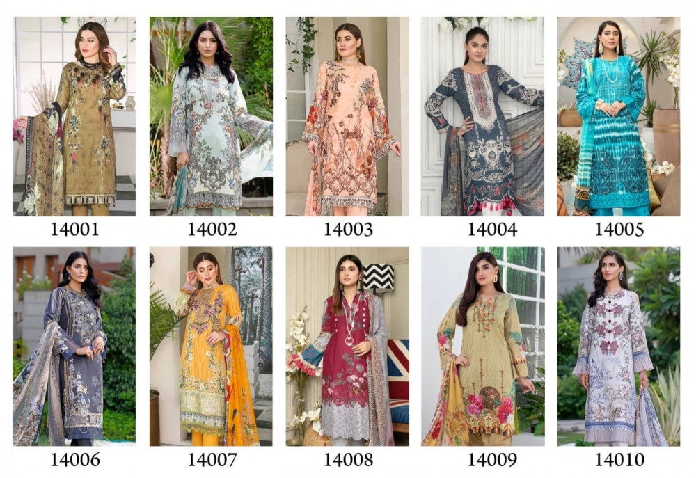 Iris Vol-14 Karachi Printed Cotton Dress Material Catalog