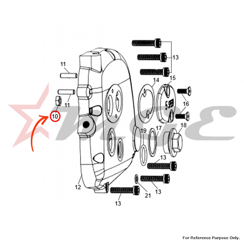 Hex Nut M6 For End Cover Royal Enfield - Reference Part Number - #550048