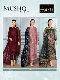 Rawayat Mushq Vol-4 Faux Georgette Heavy Work Pakistani Suits Catalog