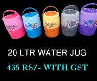 20 Ltr Round Plastic Water Jugs - Color: Multicolour