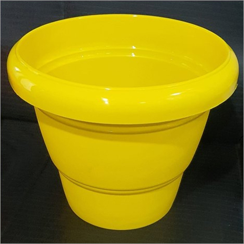 Polished Plastic Yellow Flower Pot