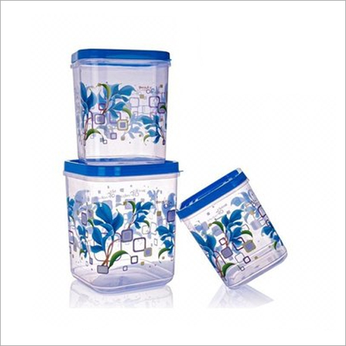 Flower Foil Printed Square Plastic Container