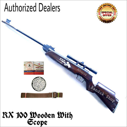 Rx 100 Wooden Air Rifle With Scope - Material: Metal