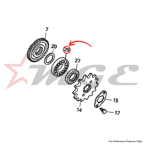 Bearing, Radial Ball, 20x47x14 For Honda CBF125 - Reference Part Number - #91006-KTN-900