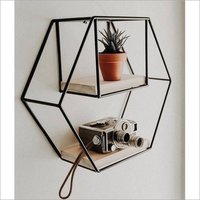 M0043 Iron and wood wall shelves