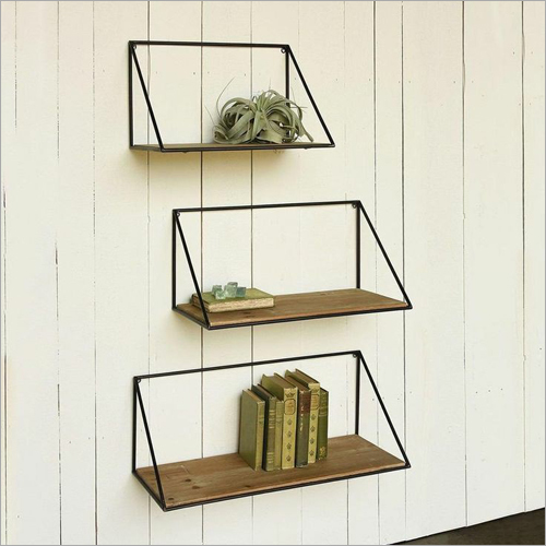 M0043 Iron and wood wall shelves