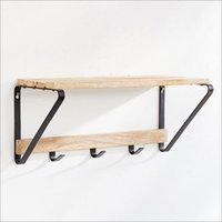 M0043 Iron and wood wall shelves