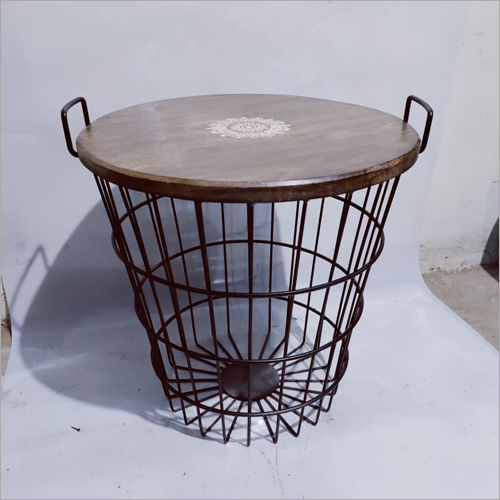 M0051 Iron & wooden Basket By TMOHA CORPORATION