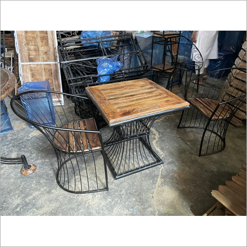 M0054 Iron And Wood Table Chair Use: Home Decoration