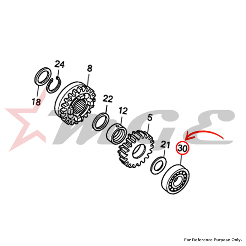 Bearing, Radial Ball, 12x32x10 For Honda CBF125 - Reference Part Number - #91005-KTN-900