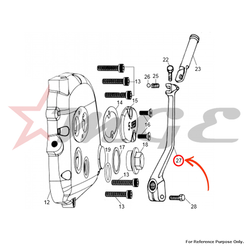 Kick Starter Shaft (New/Old Type) For Royal Enfield - Reference Part Number - #550251/A, #550015/1