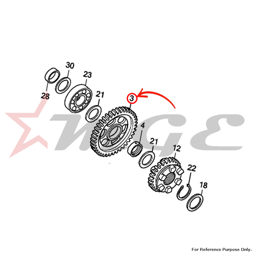 Gear, Countershaft Low(40t) For Honda CBF125 - Reference Part Number - #23421-KWF-900