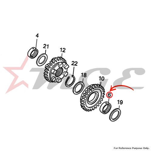 Bush, 20x23x10.8 For Honda CBF125 - Reference Part Number - #23432-KWF-900