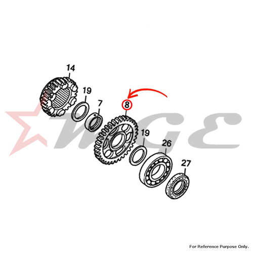 Gear, Countershaft Second(35t) For Honda CBF125 - Reference Part Number - #23441-KWF-900