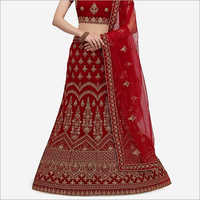 Indian Multi Zari Embroiderd Velvet Wedding Lehenga Choli