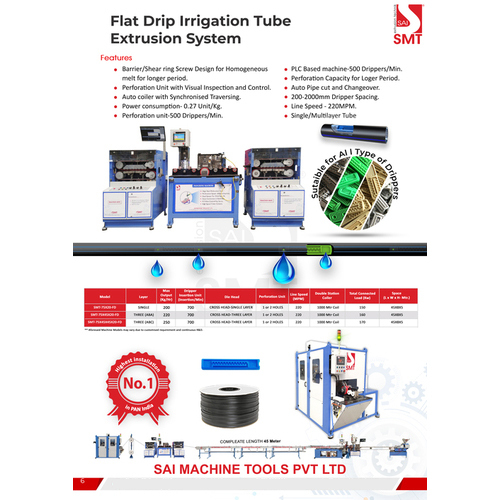 Drip Irrigation Pipe Plant For (Flat Drip Type) - Automatic Grade: Automatic