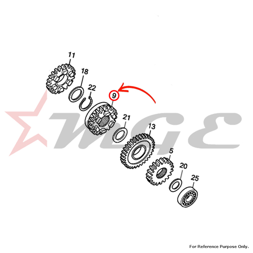 Gear, Mainshaft Third(19t) For Honda CBF125 - Reference Part Number - #23451-KWF-900