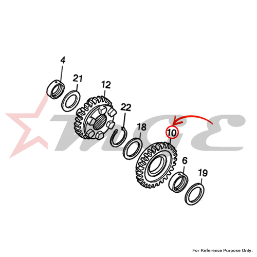 Gear, Countershaft Third(28t) For Honda CBF125 - Reference Part Number - #23461-KWF-900