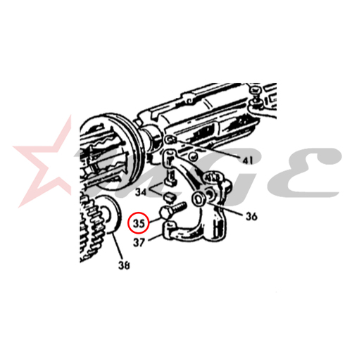 Lambretta GP 150/125/200 - Gear Selector Wishbone 9mm Headed Bolt - Reference Part Number - #70450620
